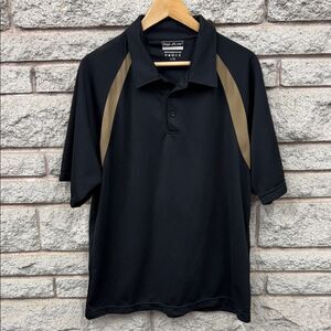 Pro-Fit Men's Black and Tan Polo Shirt